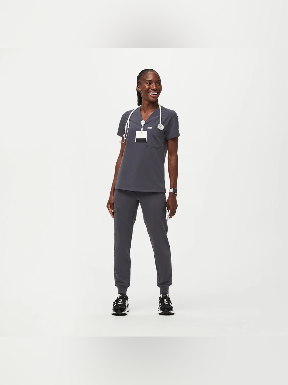 Figs Catarina One-Pocket Dark Gray Scrub Top (Size XS) - Picture 4 of 11